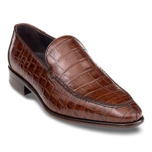 NWOB Paul Fredrick Baldwin Loafers Crocodile Embossed Leather Men’s Size 12